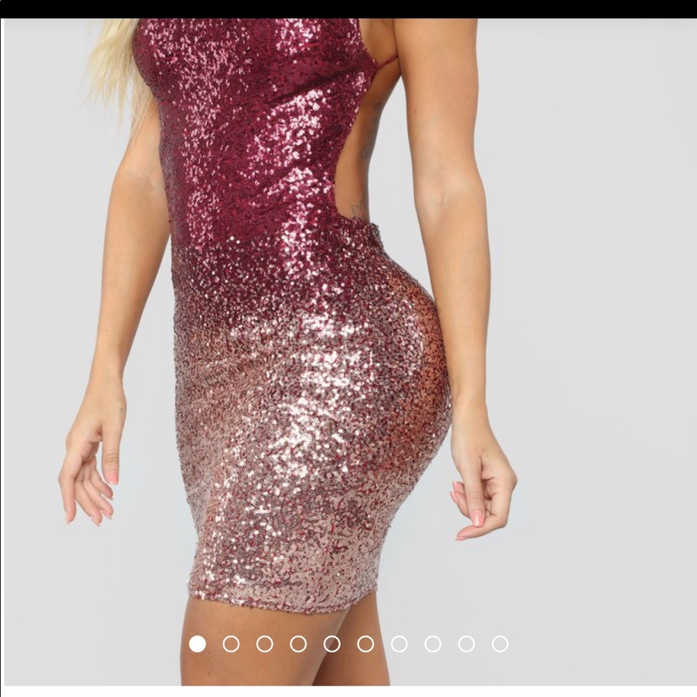 Pink sparkly backless dress